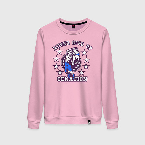 Женский свитшот WWE Never Give Up / Светло-розовый – фото 1