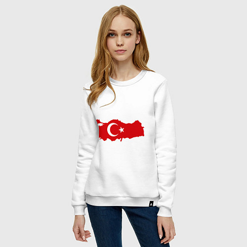 Женский свитшот Турция (Turkey) / Белый – фото 3