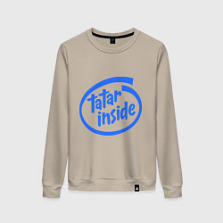 Свитшот хлопковый женский Tatar inside, цвет: миндальный