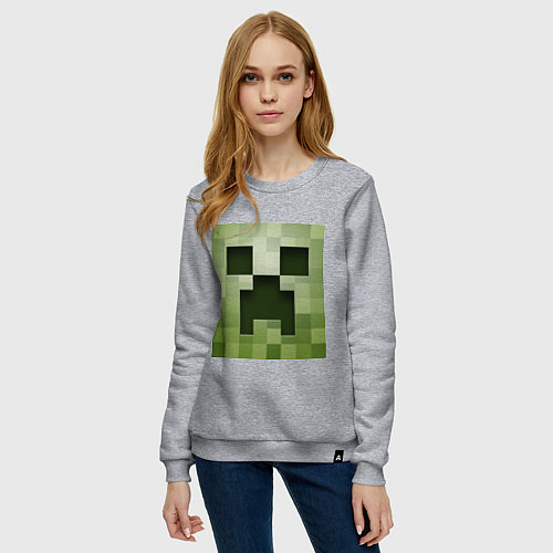 Женский свитшот Мinecraft creeper / Меланж – фото 3