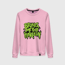 Свитшот хлопковый женский Bring me the horizon, цвет: светло-розовый