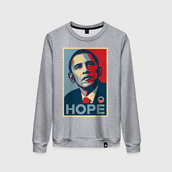 Свитшот хлопковый женский Obama hope vert, цвет: меланж