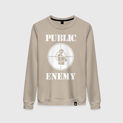 Свитшот хлопковый женский Public Enemy, цвет: миндальный