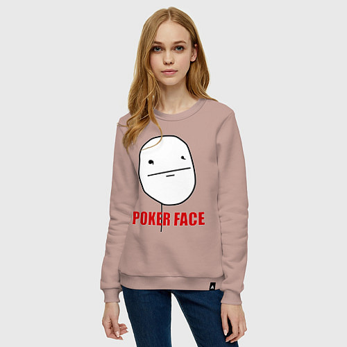 Женский свитшот Poker Face / Пыльно-розовый – фото 3