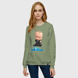 Свитшот хлопковый женский Boss Baby, цвет: авокадо — фото 2