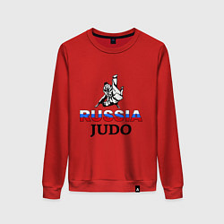 Свитшот хлопковый женский Russia judo, цвет: красный