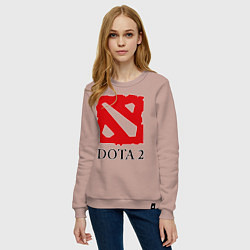 Свитшот хлопковый женский Dota 2: Logo, цвет: пыльно-розовый — фото 2