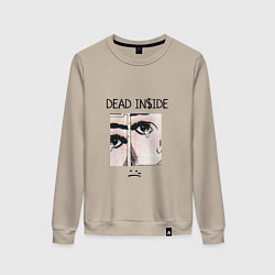 Свитшот хлопковый женский Dead Inside, цвет: миндальный