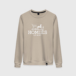 Свитшот хлопковый женский Homies, цвет: миндальный