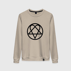 Свитшот хлопковый женский HIM Symbol, цвет: миндальный