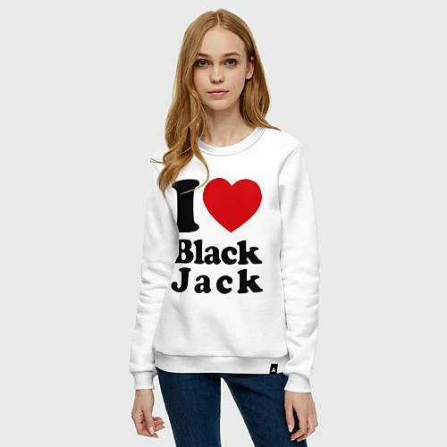 Женский свитшот I love black jack / Белый – фото 3