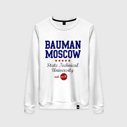 Свитшот хлопковый женский Bauman STU, цвет: белый