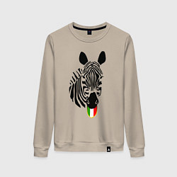 Свитшот хлопковый женский Juventus Zebra, цвет: миндальный