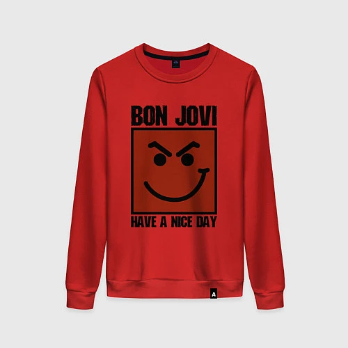 Женский свитшот Bon Jovi: Have a nice day / Красный – фото 1