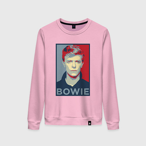 Женский свитшот Bowie Poster / Светло-розовый – фото 1