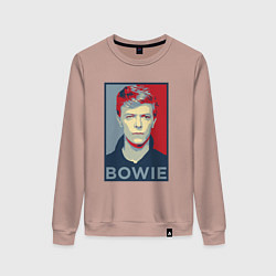 Свитшот хлопковый женский Bowie Poster, цвет: пыльно-розовый