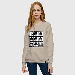 Свитшот хлопковый женский BTS: We are bulletproof, цвет: миндальный — фото 2