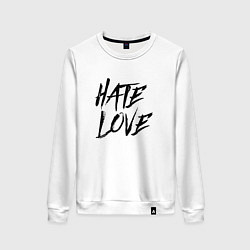 Свитшот хлопковый женский FACE Hate Love, цвет: белый