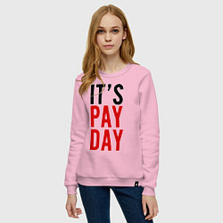 Свитшот хлопковый женский It's pay day, цвет: светло-розовый — фото 2