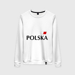 Свитшот хлопковый женский Сборная Польши: 9 номер, цвет: белый