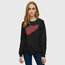 Свитшот хлопковый женский Detroit Red Wings: Pavel Datsyuk, цвет: черный — фото 2