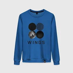 Свитшот хлопковый женский BTS Wings, цвет: синий