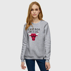 Свитшот хлопковый женский Chicago Bulls, цвет: меланж — фото 2