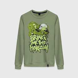 Свитшот хлопковый женский Bring Me The Horizon: Green Girl, цвет: авокадо