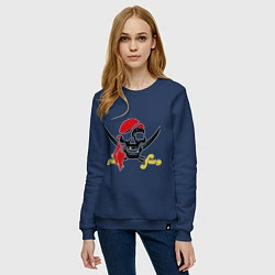 Свитшот хлопковый женский Пиратская футболка, цвет: тёмно-синий — фото 2