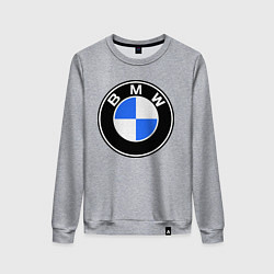 Свитшот хлопковый женский Logo BMW, цвет: меланж