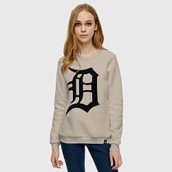 Свитшот хлопковый женский Detroit Tigers, цвет: миндальный — фото 2