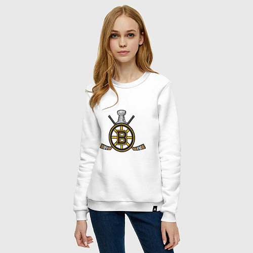 Женский свитшот Boston Bruins Hockey / Белый – фото 3