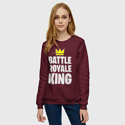Свитшот хлопковый женский Battle Royale King, цвет: меланж-бордовый — фото 2