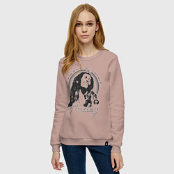 Свитшот хлопковый женский Bob Marley: Island, цвет: пыльно-розовый — фото 2