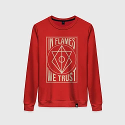 Свитшот хлопковый женский In Flames: We Trust, цвет: красный