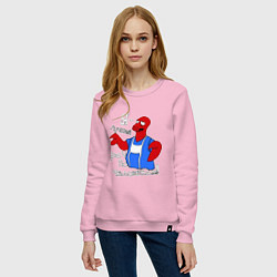 Свитшот хлопковый женский Врач по человекам, цвет: светло-розовый — фото 2