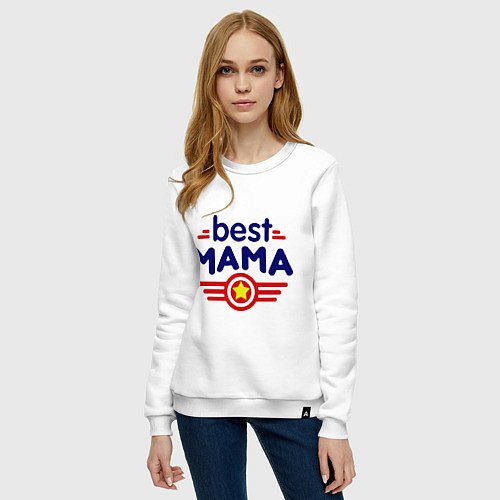 Женский свитшот Best mama logo / Белый – фото 3