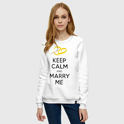 Свитшот хлопковый женский Keep Calm & Marry Me, цвет: белый — фото 2