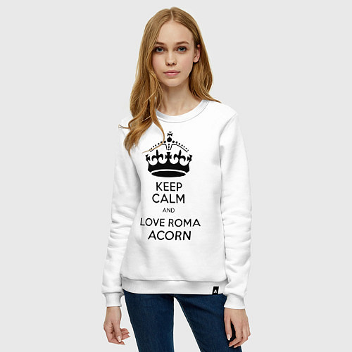 Женский свитшот Keep Calm & Love Roma Acorn / Белый – фото 3