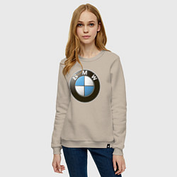 Свитшот хлопковый женский BMW, цвет: миндальный — фото 2