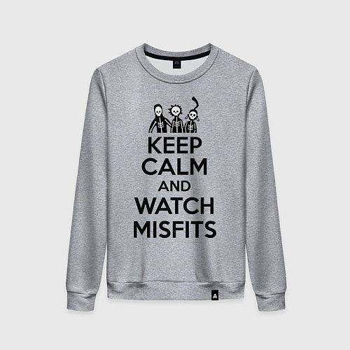 Женский свитшот Keep Calm & Watch misfits / Меланж – фото 1