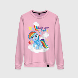 Свитшот хлопковый женский Rainbow Dash, цвет: светло-розовый