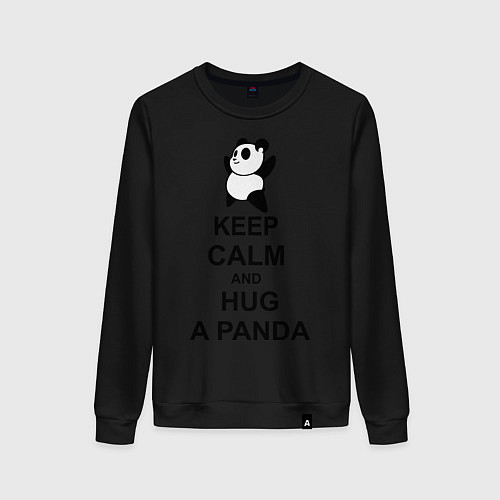 Женский свитшот Keep Calm & Hug A Panda / Черный – фото 1