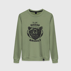 Свитшот хлопковый женский Russian Grizzly, цвет: авокадо