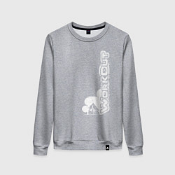 Свитшот хлопковый женский WorkOut W3, цвет: меланж