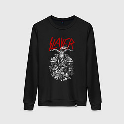 Свитшот хлопковый женский Slayer: Devil Goat, цвет: черный