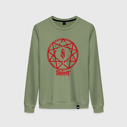 Свитшот хлопковый женский Slipknot Penragram, цвет: авокадо