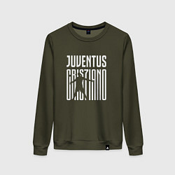Свитшот хлопковый женский Juventus: Cristiano Ronaldo 7, цвет: хаки