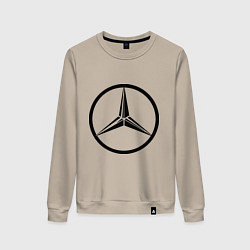 Свитшот хлопковый женский Mercedes-Benz logo, цвет: миндальный