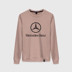 Свитшот хлопковый женский Logo Mercedes-Benz, цвет: пыльно-розовый